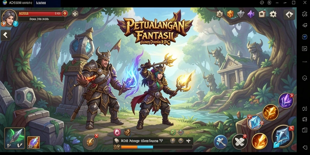 Screenshot gameplay <strong>ADS508</strong> menunjukkan pertarungan epik dan eksplorasi dunia yang luas.