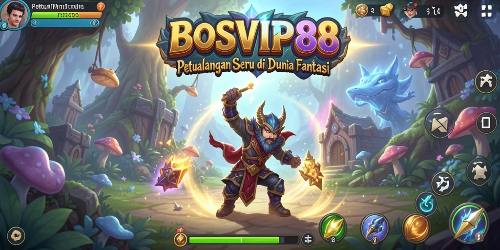 Tangkapan layar yang menunjukkan aksi mendebarkan di dunia BOSVIP88.