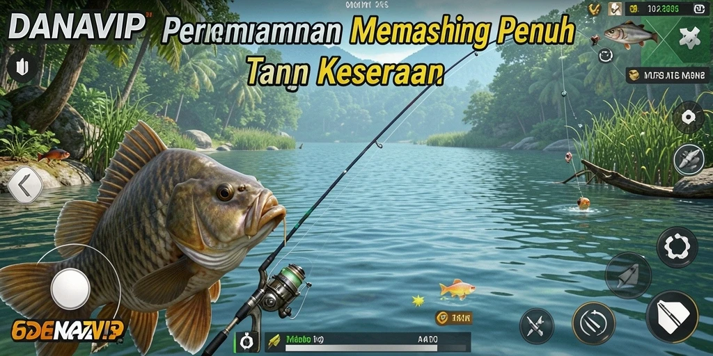 Tampilan gameplay DANAVIP yang menarik dan penuh aksi memancing.