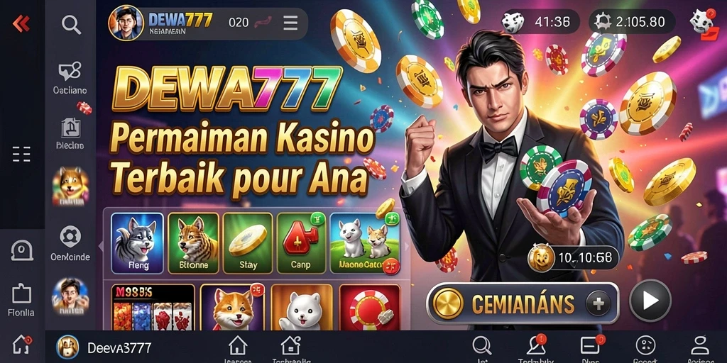 Tampilan menarik dari gameplay Kasino di DEWA777.