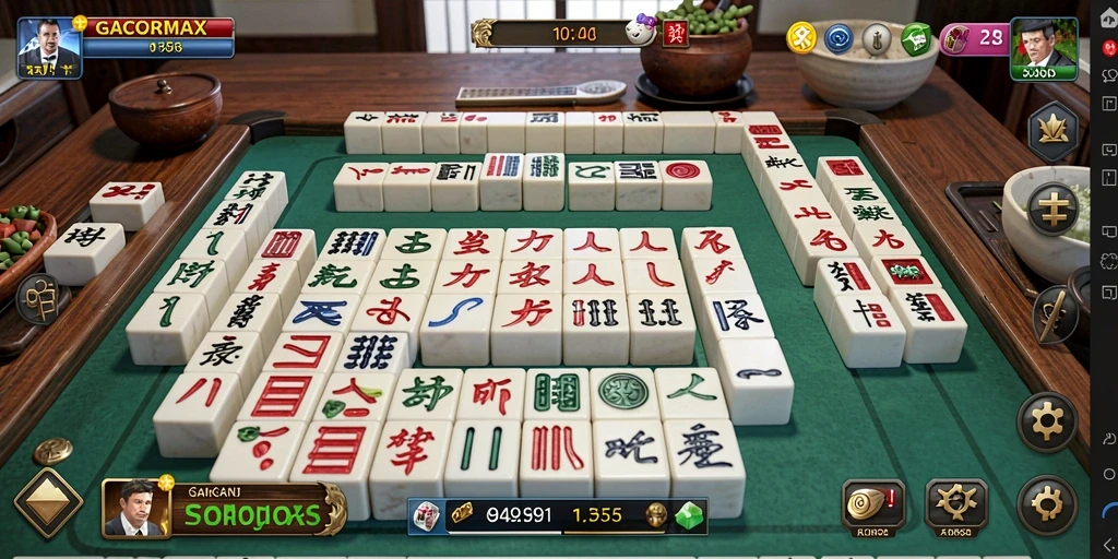 Tampilan gameplay Mahjong yang menarik dalam GACORMAX.