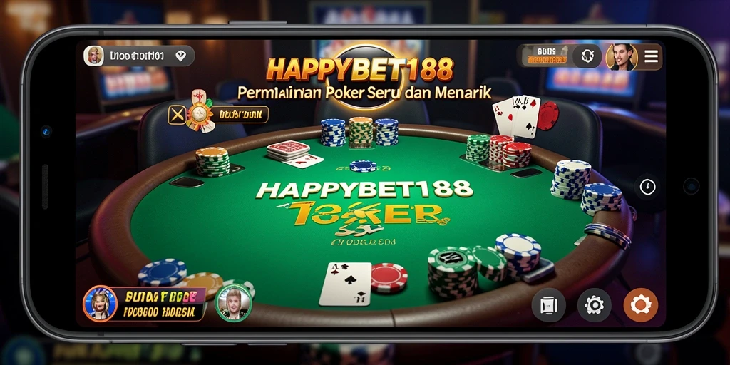 Tampilan gameplay Poker di HAPPYBET188 yang menarik dan interaktif.