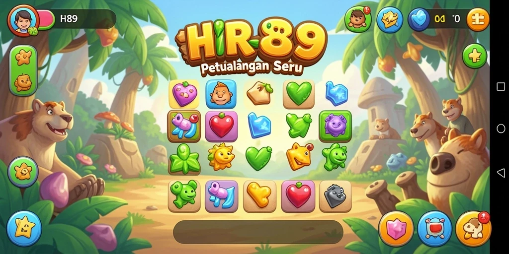 Tangkapan layar HR89 menunjukkan gameplay seru dan penuh warna dari game Match-3.