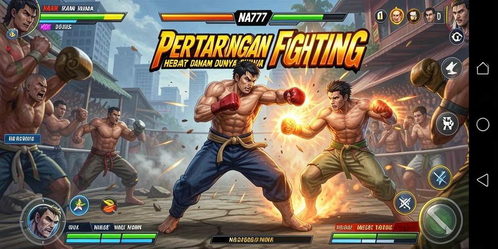 Tangkapan layar gameplay NA777 menampilkan aksi Fighting yang seru.