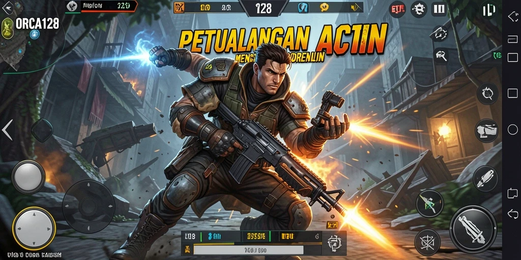 Screenshot ORCA128 menampilkan intensitas gameplay aksi yang mendebarkan.