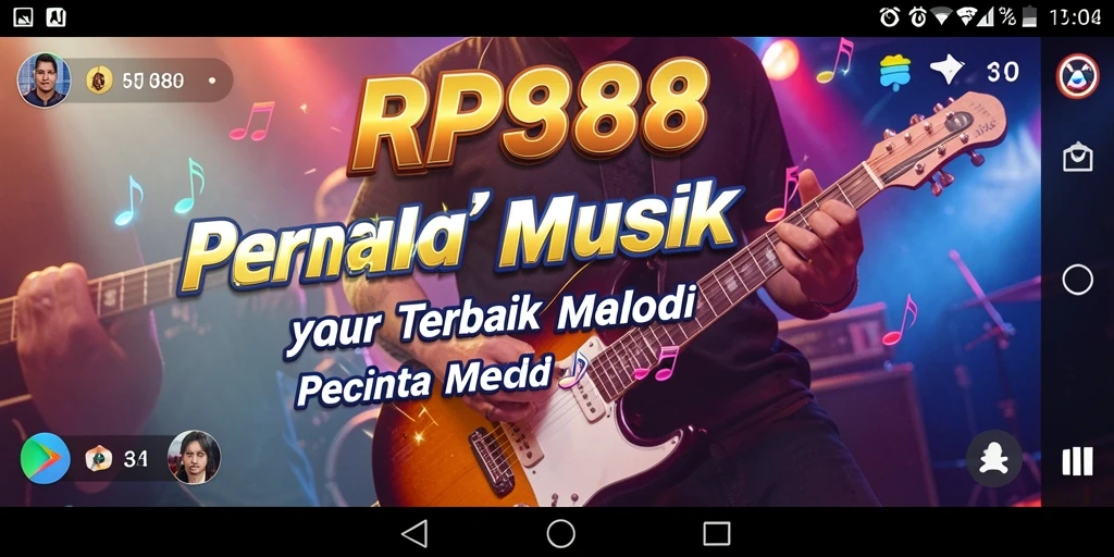 Tampilan gameplay RP888 yang seru dan interaktif dengan lagu-lagu populer.