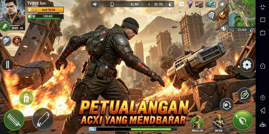 Tangkapan layar mendebarkan dari gameplay TV888 yang penuh aksi.