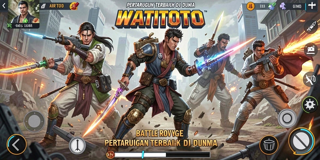 Gameplay seru dalam pertempuran Battle Royale WATITOTO.