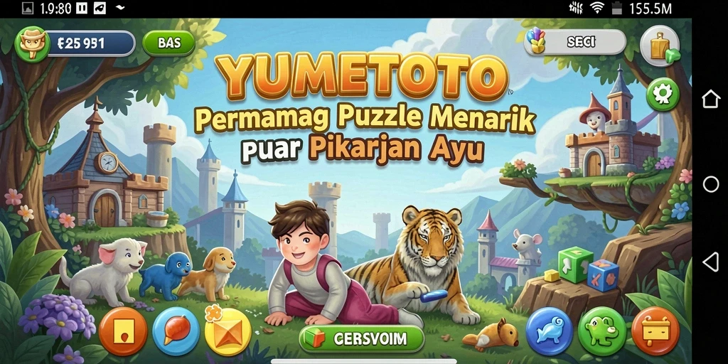 Tampilan gameplay YUMETOTO yang menarik dalam mode Puzzle.