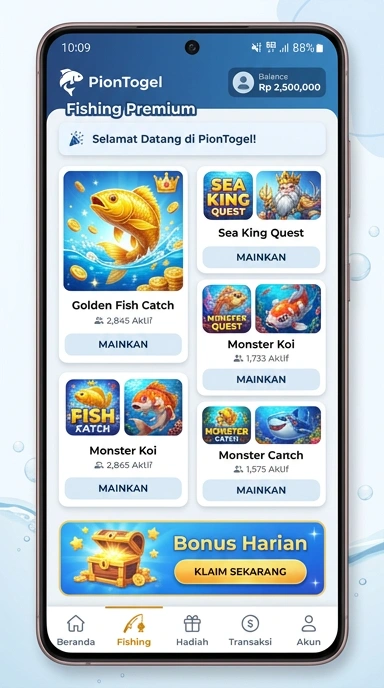 Screenshot kategori aplikasi terbaru di piontogel.